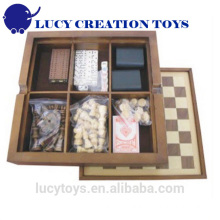 Multi Game Box 7 in 1 Hölzernes Schachspiel